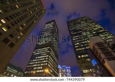 Montreal downtown blue hour