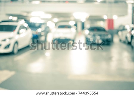 Underground parking with car