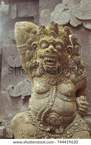 Balinese stone statue carving