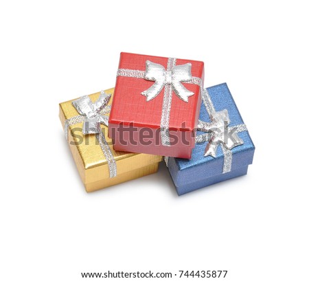 set of gift box isolated on white background.