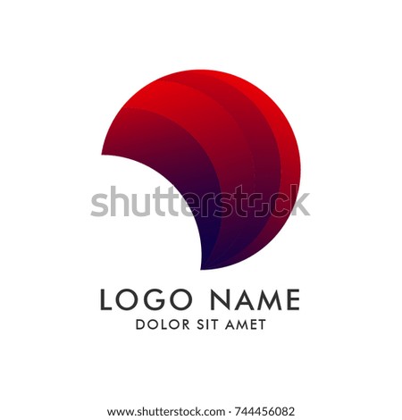 Circle logo template gradient colour red and purple