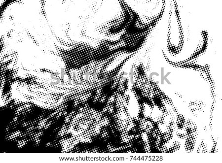 Black and white grunge texture. Abstract halftone background. Vector pattern.