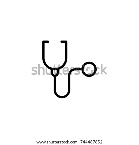 Modern stethoscope line icon. Premium pictogram isolated on a white background. Vector illustration. Stroke high quality symbol. Stethoscope icon in modern line style. Royalty-Free Stock Photo #744487852