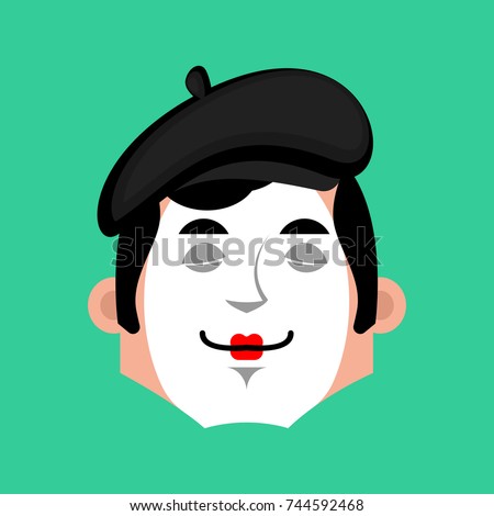 Mime sleep emotion avatar. pantomime sleeping emoji. mimic face. Vector illustration

