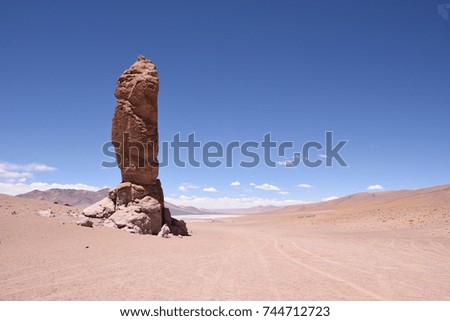 big rock in the desert
