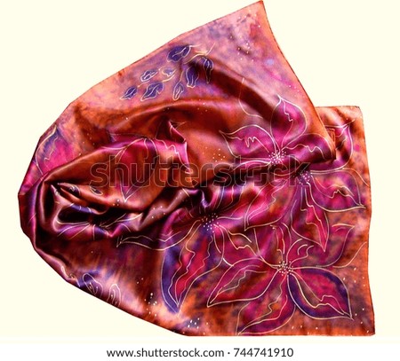 A silk scarf. Texture of silk. Accessories for women.