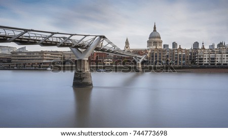 St. Pauls Cathedral and the Millennium Bridge, London 