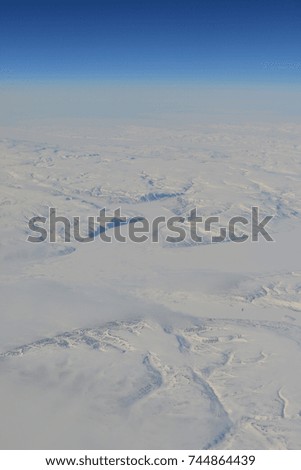 aerial view on icy landscapes