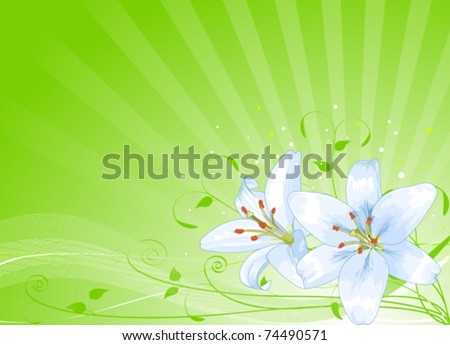 Radial background of Easter lilies