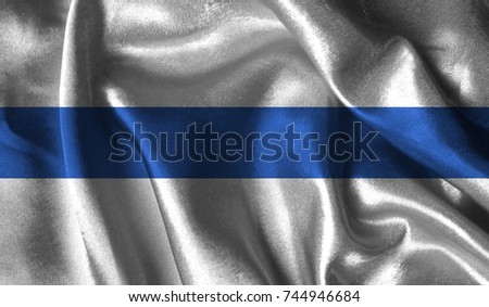 Realistic flag of Altai Republic on the wavy surface of fabric. This flag can be used in design.