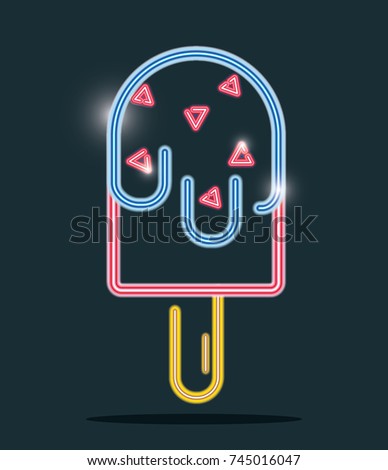 ice lolly neon icon sign decoration
