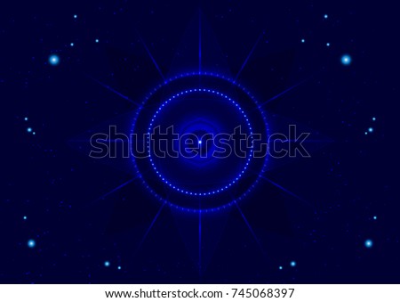 Abstract star background with space mandala. Background for sites, banners, hats. Vector illustration.