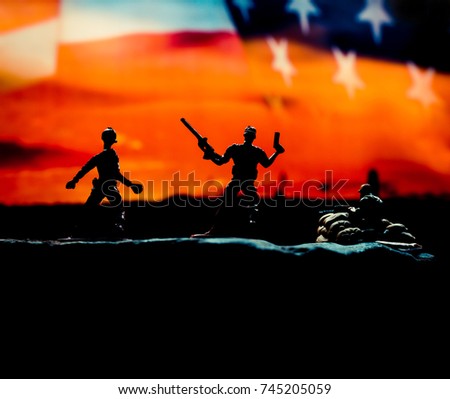Veteran, Memorial and Independence day with American flag background
