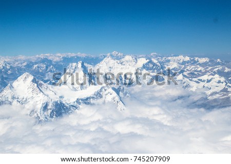 Mount Everest seen from Air China Royalty-Free Stock Photo #745207909