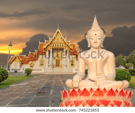 Buddha Thai temple background cipping path