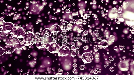 Transparent DNA molecule against purple background, 3D rendering