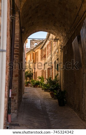 Historical center of Recanati, Macerata, Marche, Italy