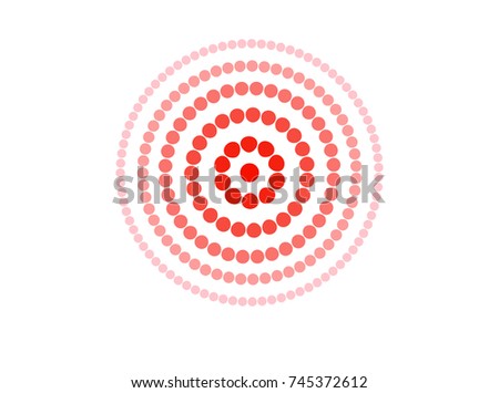 target of pain. wave halftone. icon to indicate of back pain, neck, stomach ache, sore throat, headache. Vector illustration