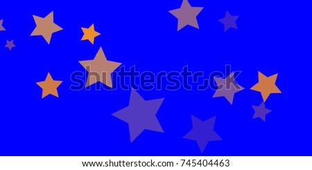 Star Falling Confetti Print. Vector Background for Birthday Party, Celebration, Festival. Vector illustration. Perfect For Logo, Banner, Icon. Blue Background With Gold And Pink Stars.