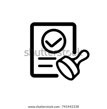 approval / consent / qualified icon Royalty-Free Stock Photo #745442338