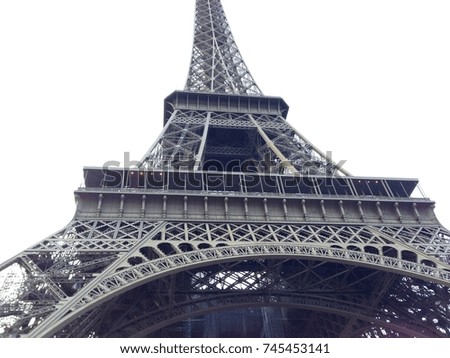 Eiffel Tower and white background