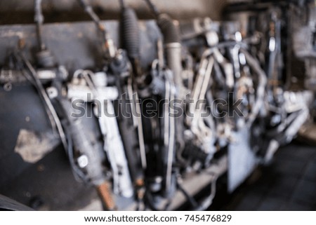 Abstract blur background image of spare parts