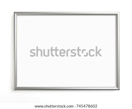Silver frame for painting or picture on white background