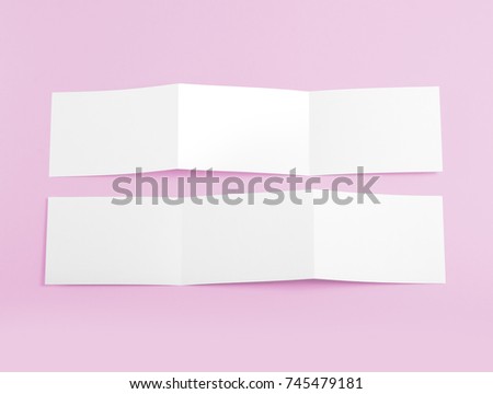 Blank folding page booklet on pink background