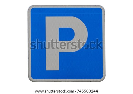 road sign parking isolated on a white background