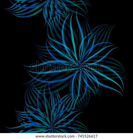 Abstract floral background of lines. Vector
