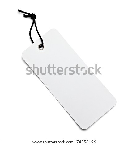 close up of blank price label on white background with clipping path Royalty-Free Stock Photo #74556196