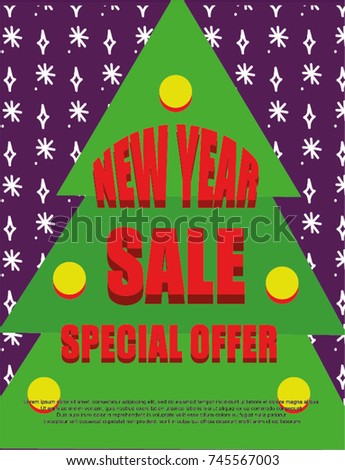 Big winter holiday, New Year, and Christmas sale sign 