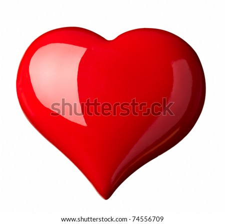 close up red heart shape symbol on white background with clipping path Royalty-Free Stock Photo #74556709