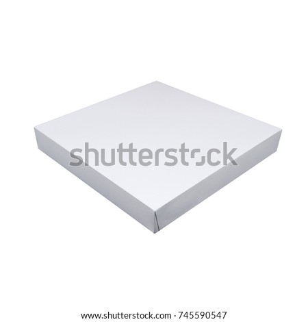 white pizza box isolated on a white background. top view 