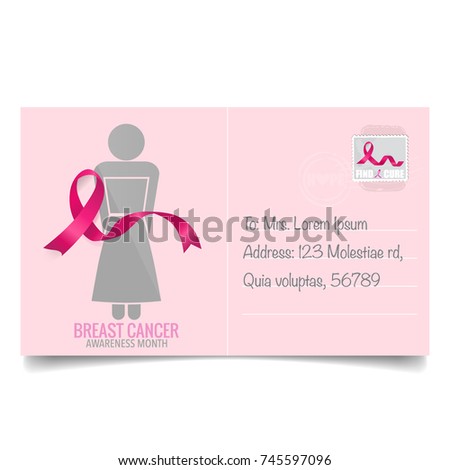 Breast Cancer Awareness Month background design. Breast cancer awareness pink ribbon. Vector Illustration.