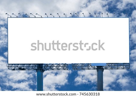 Billboard blank with blue sky for outdoor advertising poster