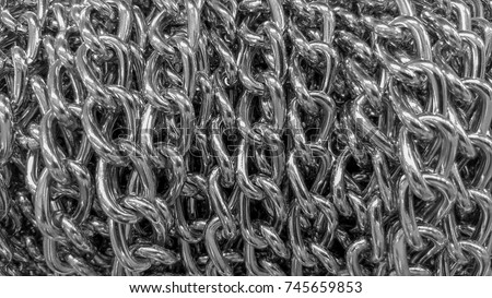 Metal chain background - industrial concept - Black and White