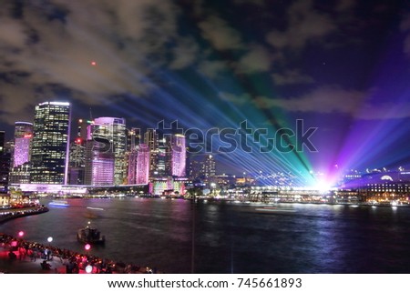City lights on Vivid Sydney, Australia