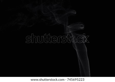 smoke shape in detail as an abstract texture in a black background, darkness
