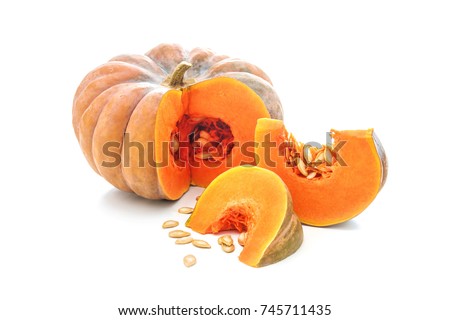 Nutmeg pumpkin isolated on white background