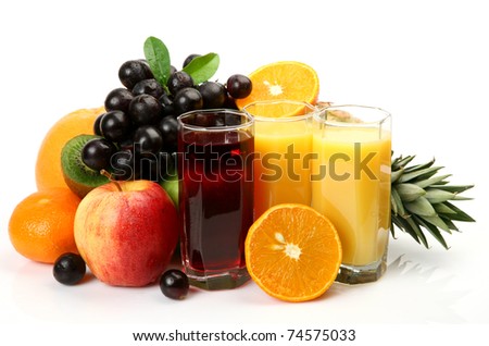Ripe fruit and juice
