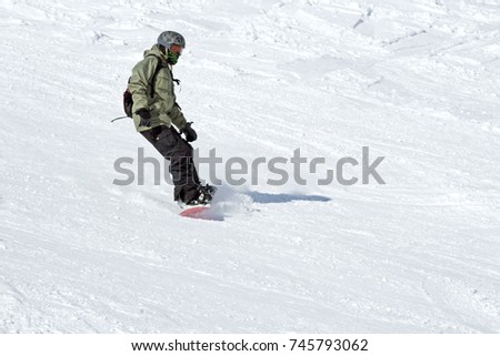 snowboarder on the descent