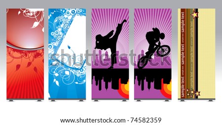 Roll up with elegant banner