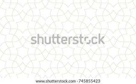 Intersecting curved elegant fine lines and scrolls forming abstract floral ornament. Seamless pattern for background, wallpaper, textile printing, packaging, wrapper, etc. 
 Royalty-Free Stock Photo #745855423