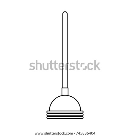 toilet pump in monochrome silhouette vector illustration