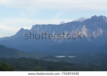 Beautiful Mount Kinabalu view from Guakon Village, Tamparuli, Sabah, East Malaysia