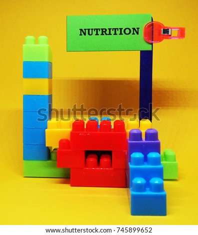 nutrition word with toys