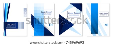 Set of Abstract background for brochure, cover. Template for the poster. Vector. Blue and white. 