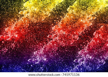 Colored powder splash cloud isolated on black background.