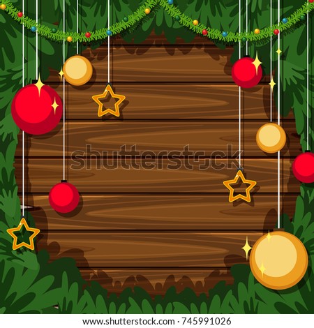 Border template with balls and stars illustration